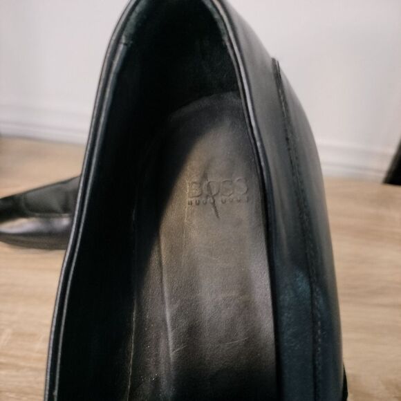 Men\'s Black Boss By Hugo Boss Leather Loafers Sz 9 main image 5